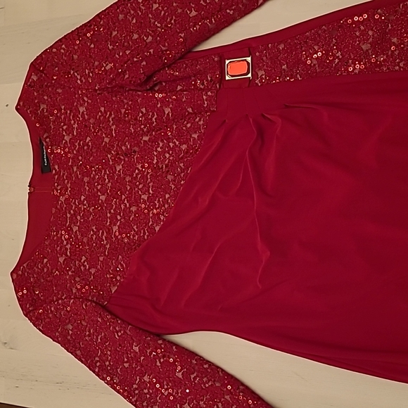 R&M Richards Dresses Vintage Rm Richards Glam Red Sequined Three